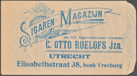 711907 Sigarenzakje van voorheen C. Otto Roelofs Jzn., Sigaren-Magazijn, N.V. Sigarenfabrieken, Elisabethstraat 38 hoek ...